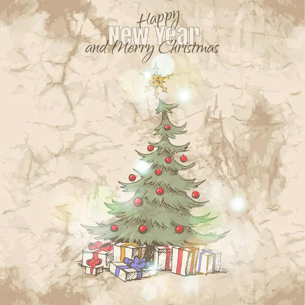 Noel kartı ile sihirli Noel ağacı