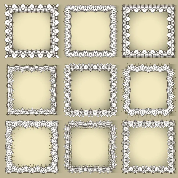 Square frames with eastern elements — Stock Vector