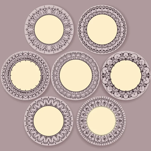 Circular floral ornament template for tattoo, cards or else — Stock Vector