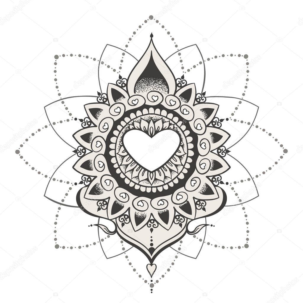 Skizze der Henna Tattoo Herzen — Stockvektor © Xarlyxa 132441932