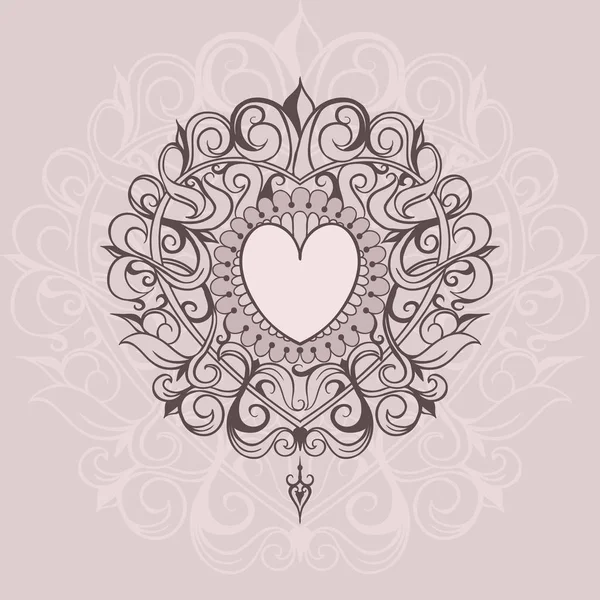 Croquis des cœurs de henné tatouage — Image vectorielle