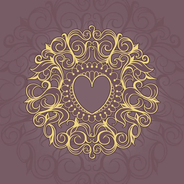 Sketch of tattoo henna hearts — Stock Vector