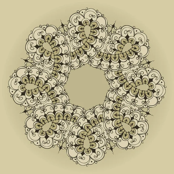 Mandala. Plantilla de adorno infinito en estilo doodle — Archivo Imágenes Vectoriales