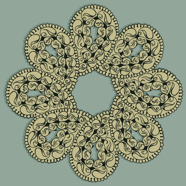 Mandala. Plantilla de adorno infinito en estilo doodle — Vector de stock