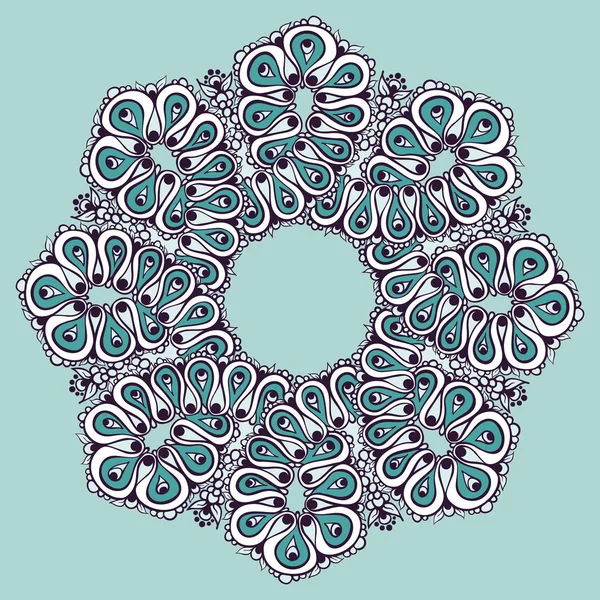 Mandala. Modello di ornamento infinito in stile doodle — Vettoriale Stock