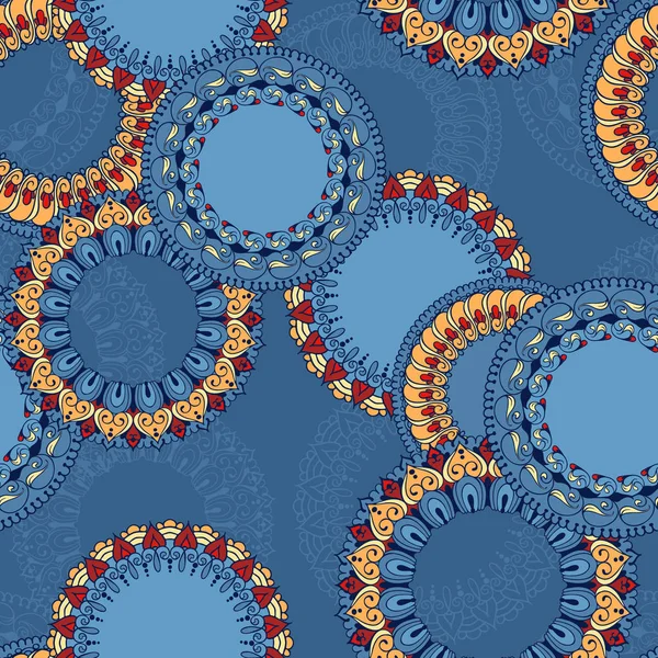 Seamless mönster med cirkulär blommig ornament Royaltyfria illustrationer