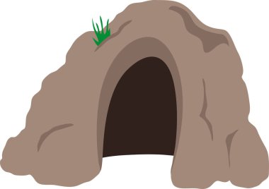 Düz dizaynlı basit kahverengi mağara girişi