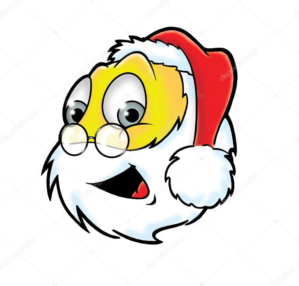 Funny cheerful Santa Claus smiley