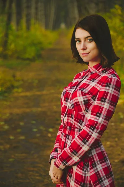 Chica encantadora en el bosque — Foto de Stock