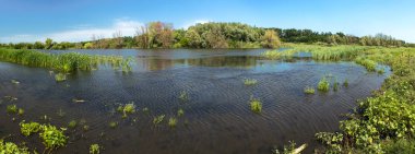 Nehirde panoramik manzara (güneşli bir gün))