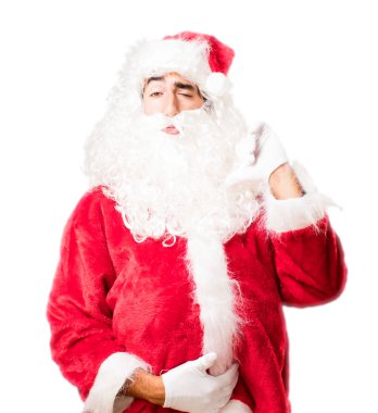 Noel Baba gurur işareti ile