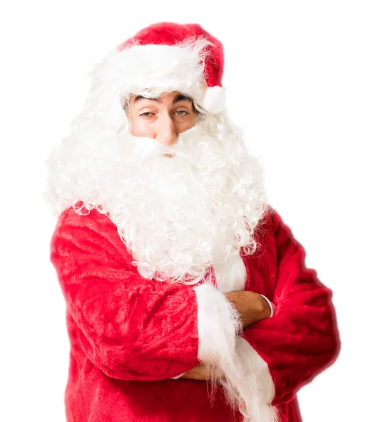 Santa claus in trots poseren — Stockfoto