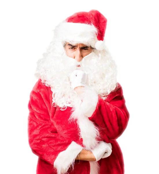 Babbo Natale in posa in disaccordo — Foto Stock