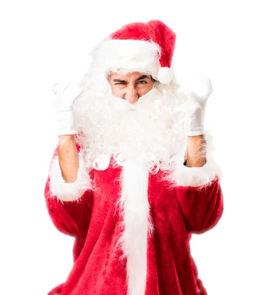 Санта-Клаус в несогласной позе — стоковое фото