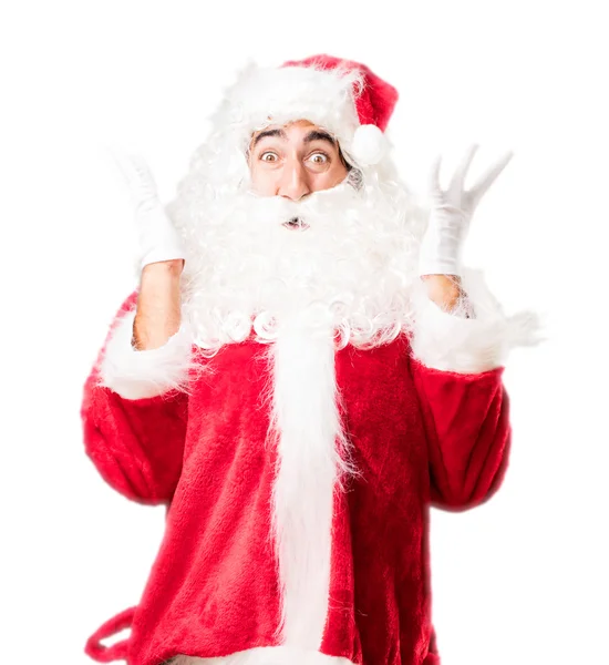 Санта-Клаус с праздничным знаком — стоковое фото