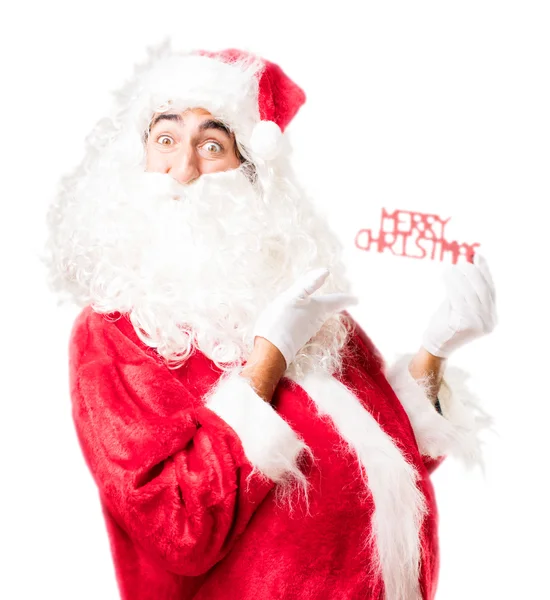 Santa claus em pose surpresa — Fotografia de Stock