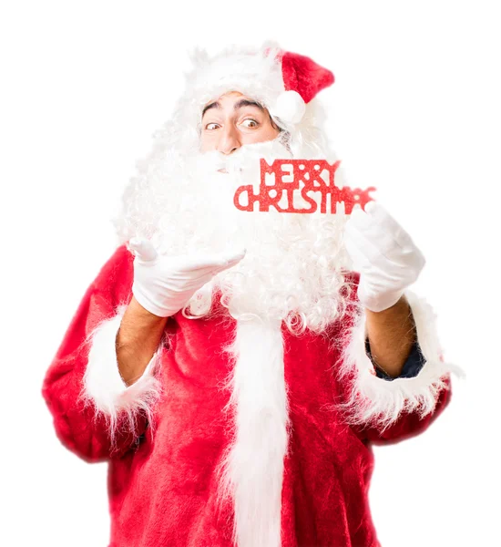 Santa claus em pose surpresa — Fotografia de Stock