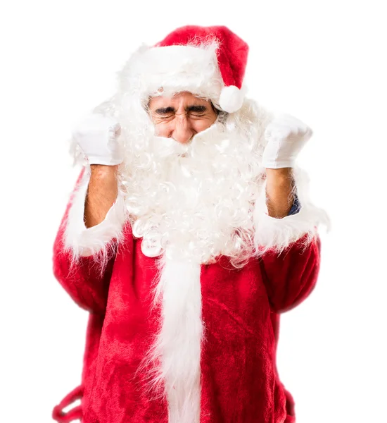 Babbo Natale in posa in disaccordo — Foto Stock