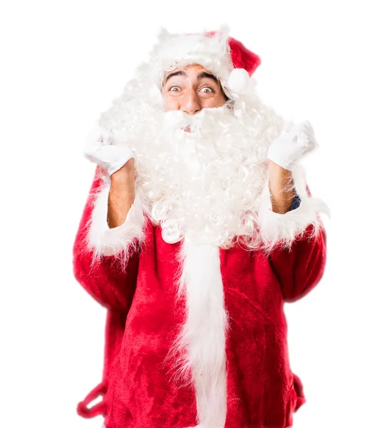 Babbo Natale in posa in disaccordo — Foto Stock