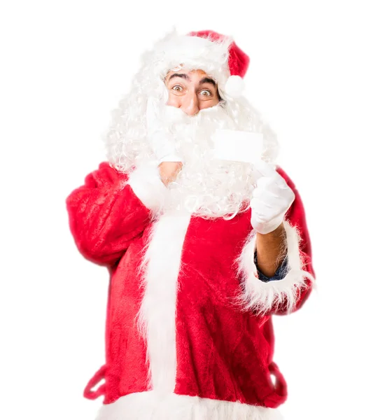 Santa Claus con tarjeta de nombre —  Fotos de Stock