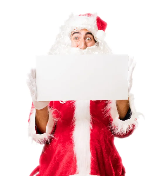 Santa Claus con pancarta —  Fotos de Stock