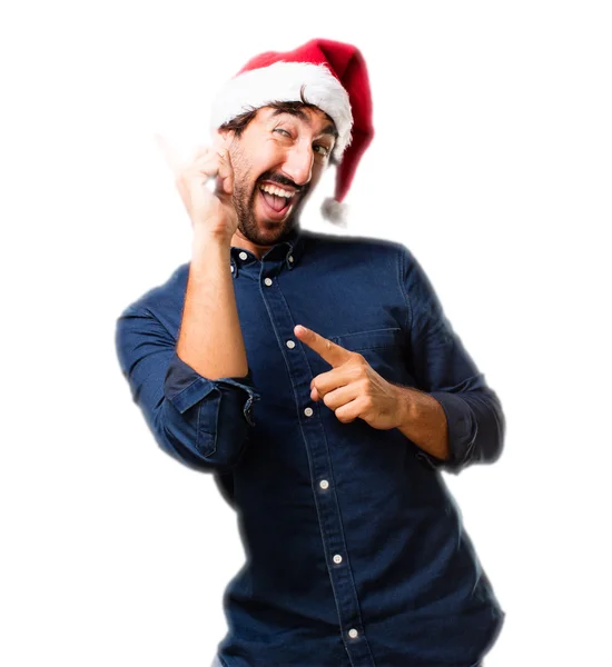 Santa Claus con signo de celebración —  Fotos de Stock