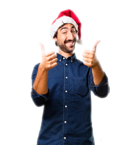 Weihnachtsmann zeigt Okay-Zeichen — Stockfoto