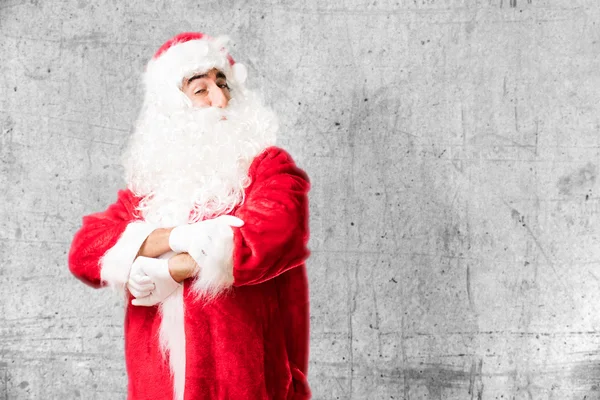 Santa claus bär semester kostym — Stockfoto