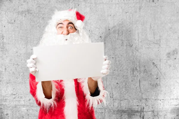 Santa Claus con pancarta — Foto de Stock