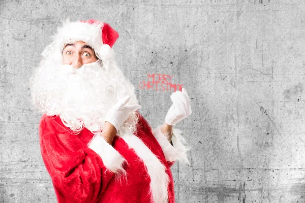 Weihnachtsmann in überraschter Pose — Stockfoto