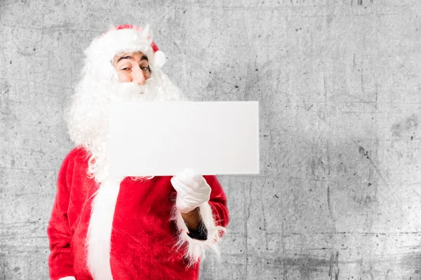 Santa Claus con pancarta —  Fotos de Stock