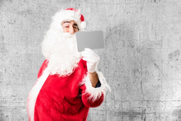 Santa Claus con tarjeta de nombre — Foto de Stock