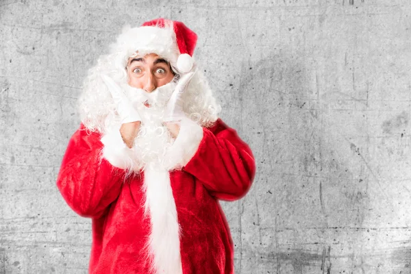 Santa claus in surprised pose — Stock Photo, Image