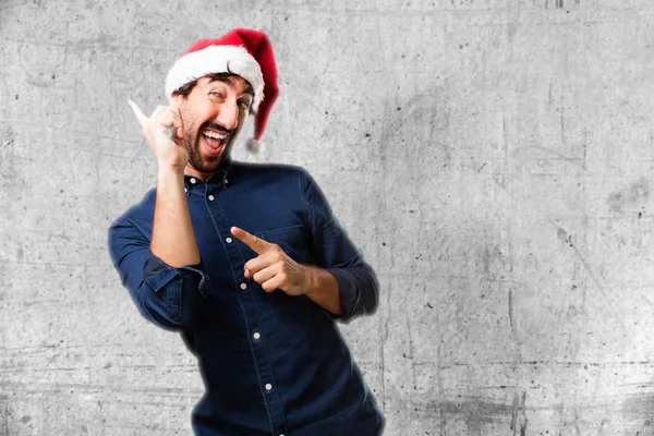 Santa Claus con signo de celebración — Foto de Stock