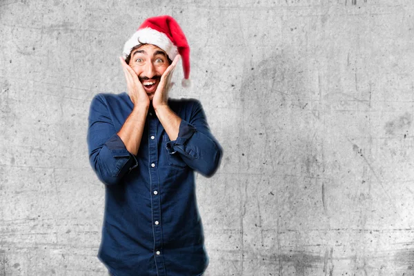 Santa claus in surprised pose — Stock Photo, Image