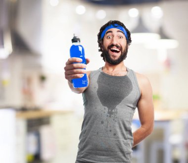 enerji içeceği adamla yorgun spor