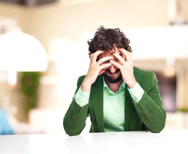 Sad businessman crying — Stock Photo, Image