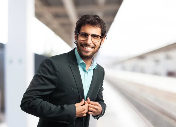 Feliz hombre de negocios en pose orgullosa —  Fotos de Stock