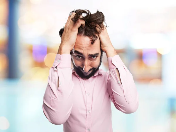 Jovem preocupado estressado — Fotografia de Stock