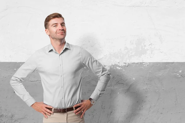 Happy businessman in proud pose — Stock Photo, Image