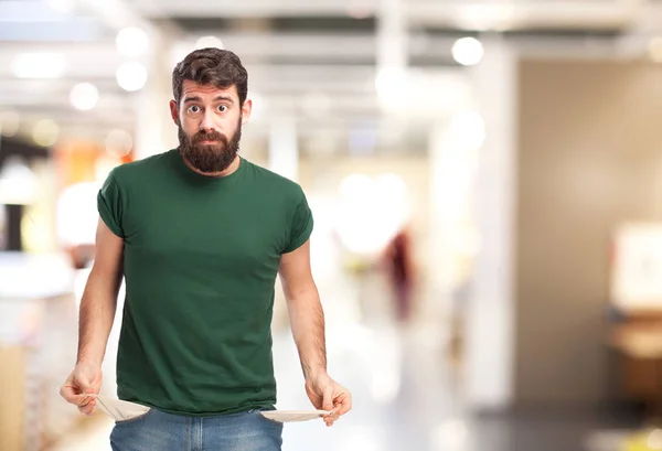 Gestresster junger Mann mit schlechter Geste — Stockfoto