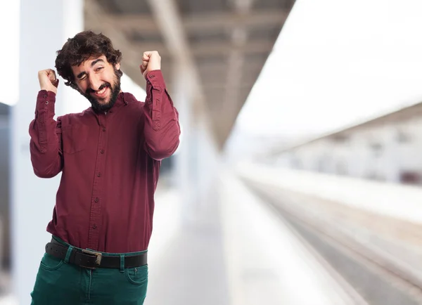 Feliz joven bailando — Foto de Stock