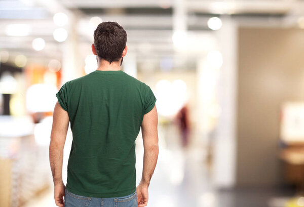 happy young man back