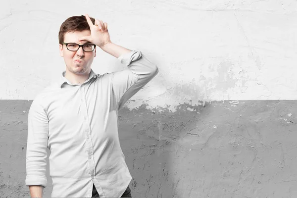 Angry young man met verliezer teken — Stockfoto