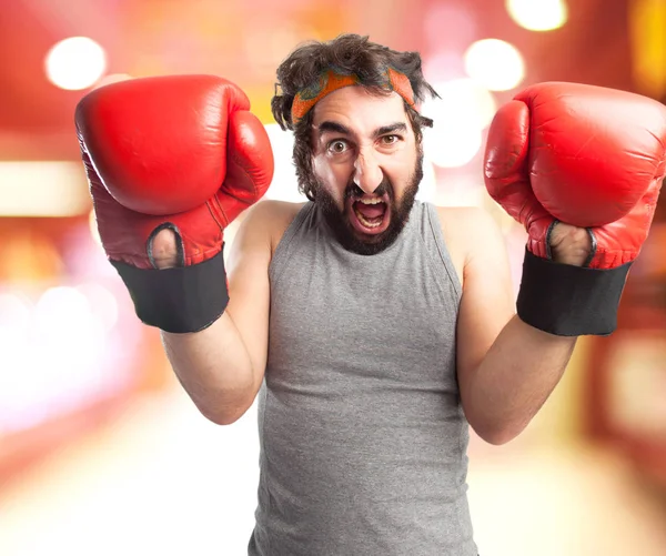 Feliz sportsman boxe — Fotografia de Stock