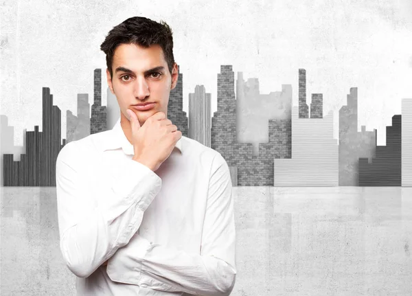 Happy young man thinking — Stock Photo, Image