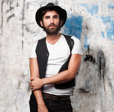 gurur rock yıldızı kızgın poz