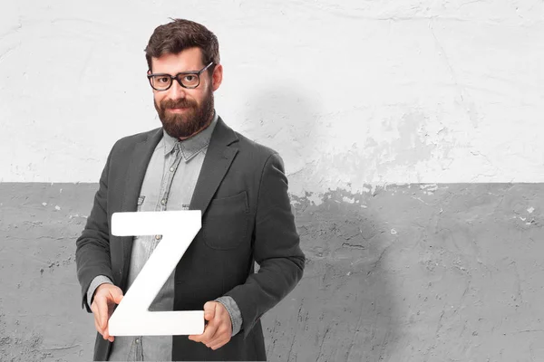 Hombre feliz con letra Z — Foto de Stock