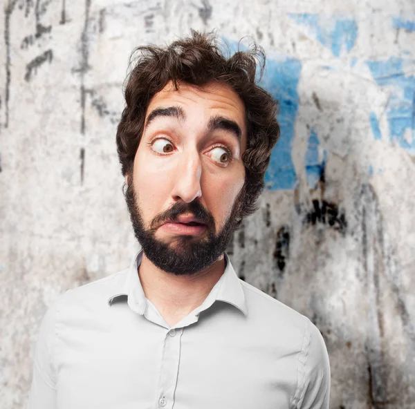 Scared young man surprised — Stock Photo, Image