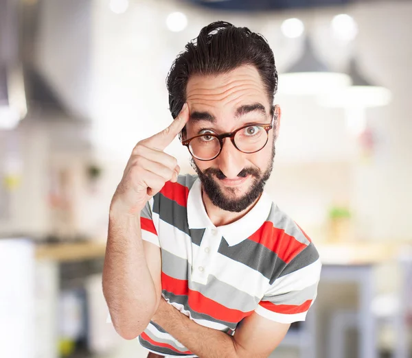 Crazy young man thinking — Stock Photo, Image